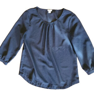 J. Crew Semi-Sheer Black Top S